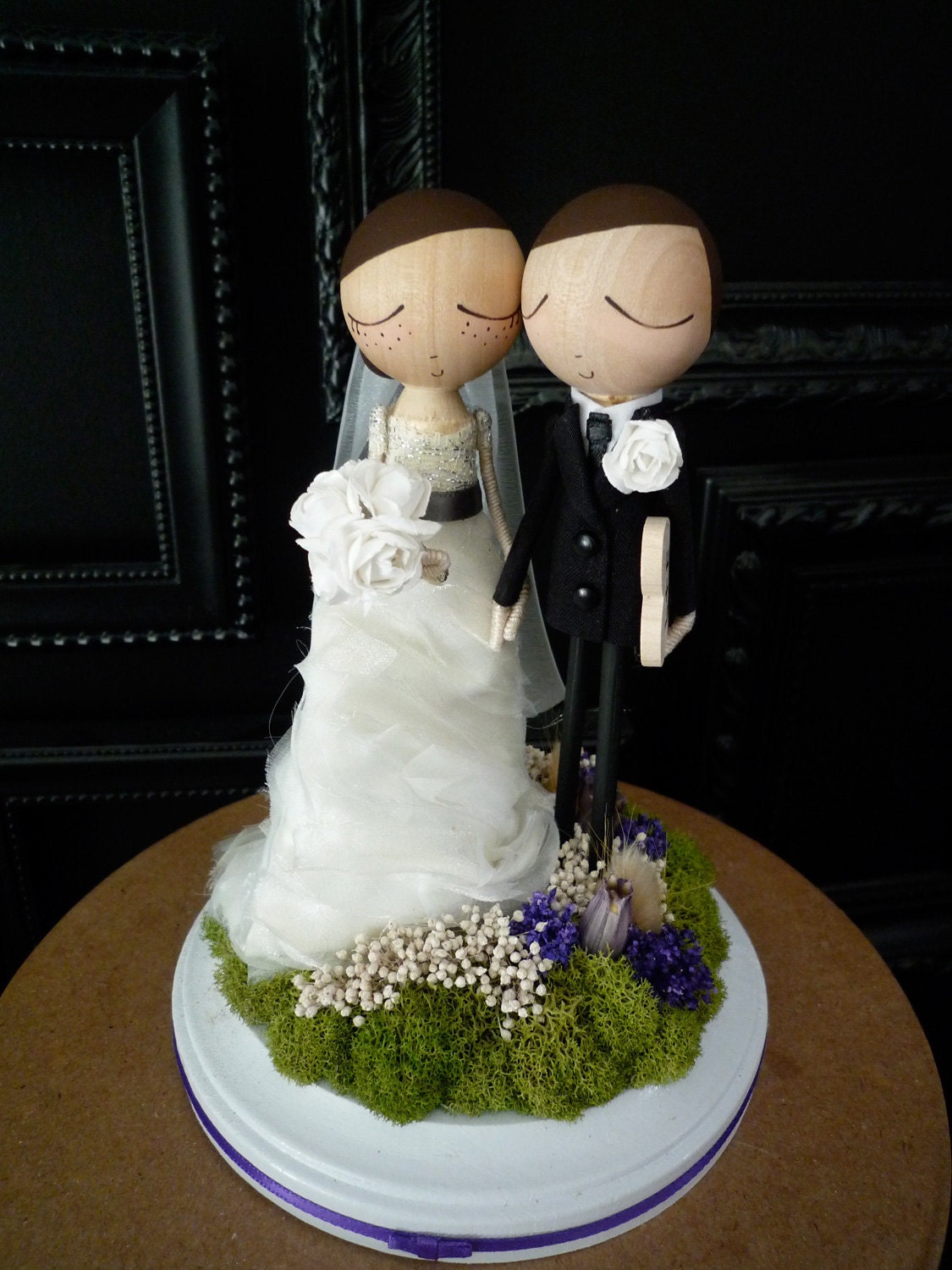 Wedding Cake Topper with Custom Wedding Dress - Custom Keepsake by MilkTea