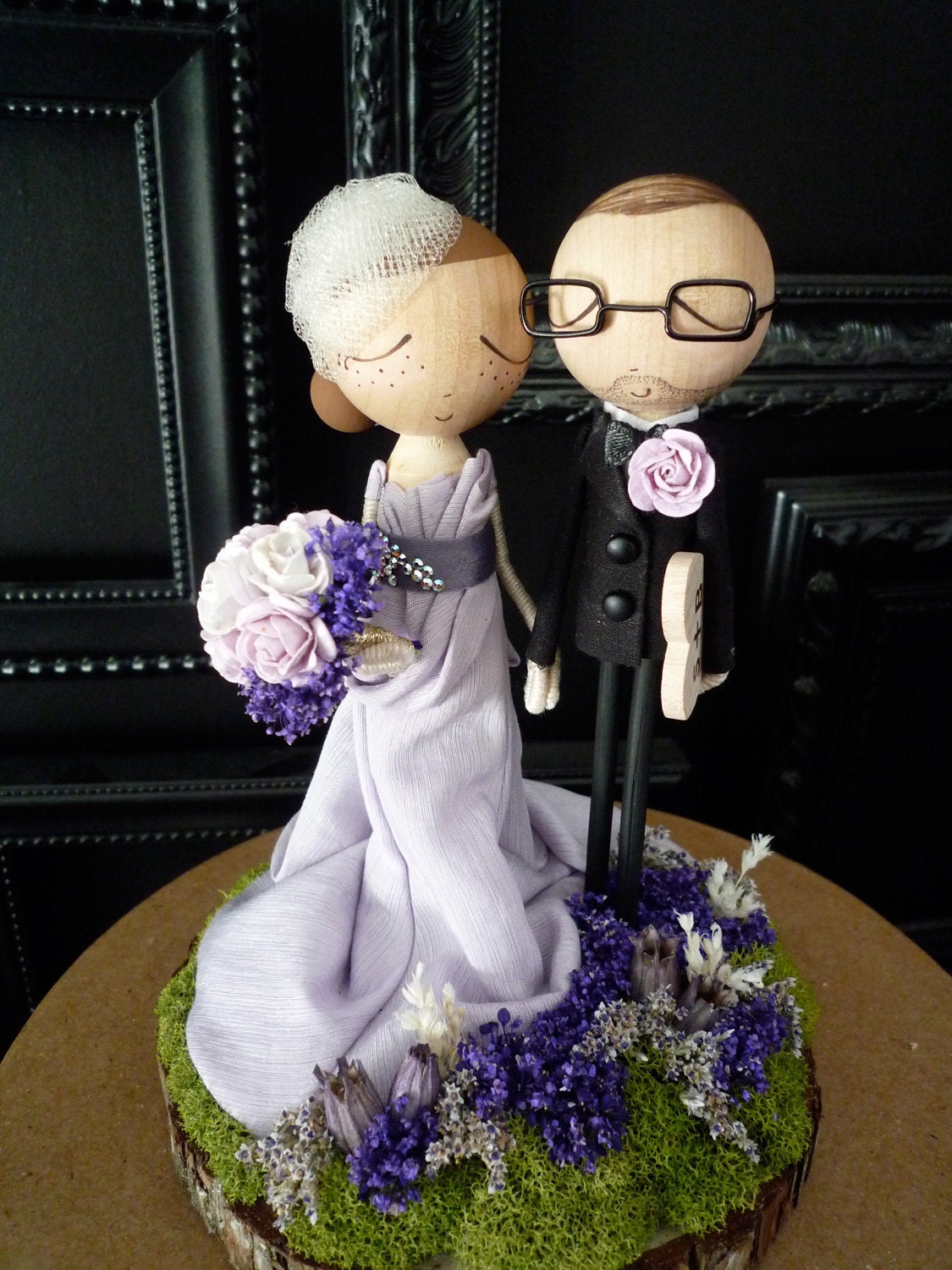 Wedding Cake Topper with Custom Wedding Dress- Custom Keepsake - MilkTea