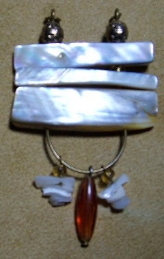 Abstract jewelry,White Shell Pendant, Women's jewelry, Native inspired, OOAK jewelry,Handmade jewelry