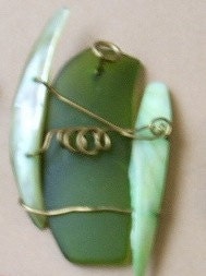 Tumbled glass pendant,Womens jewelry, Unisex jewelry,OOAK jewelry, Handmade jewelry, Accessories,
