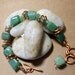 Womens jewelry, Green gemstone bracelet with copper wire. Original jewelry,