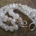 Triple Strand Crackled Quartz Beadwork Bracelet