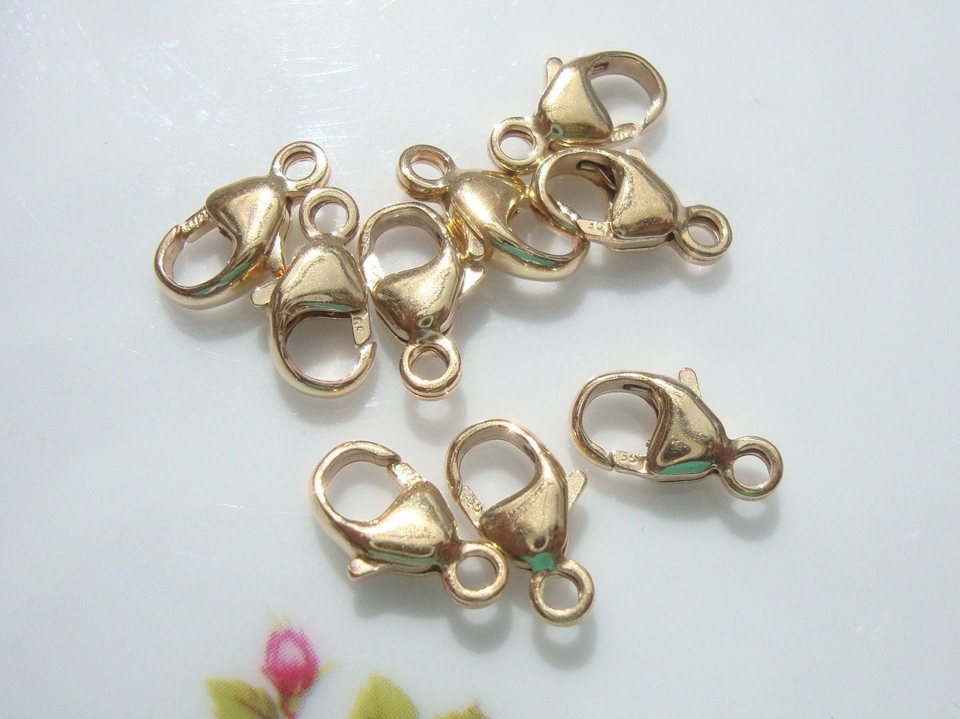 5 pcs, 5x9mm, 14k kt Gold Filled Oval Trigger Clasp
