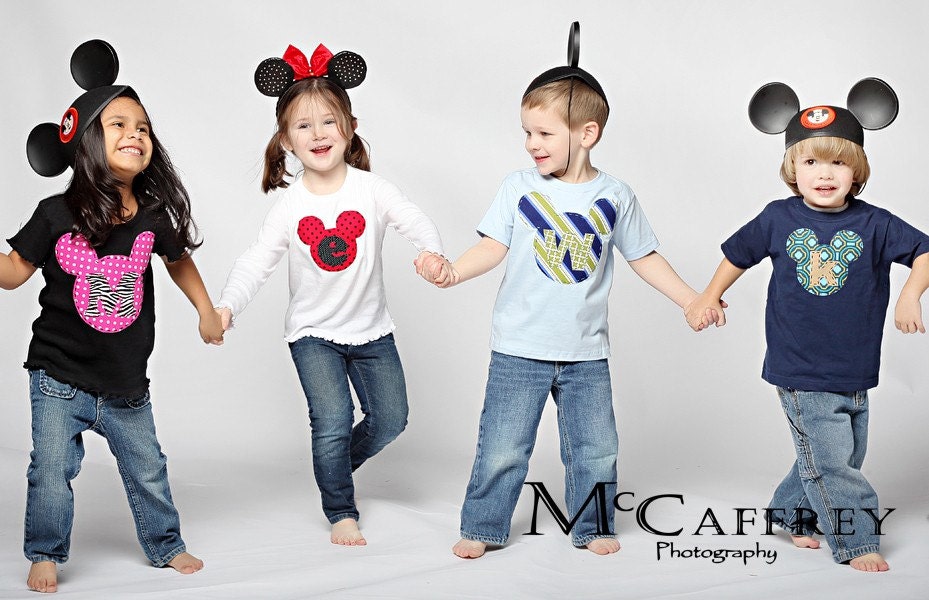 Disney Vacation Shirt, for your little Mickey or Minnie Mouse, with or without initial applique