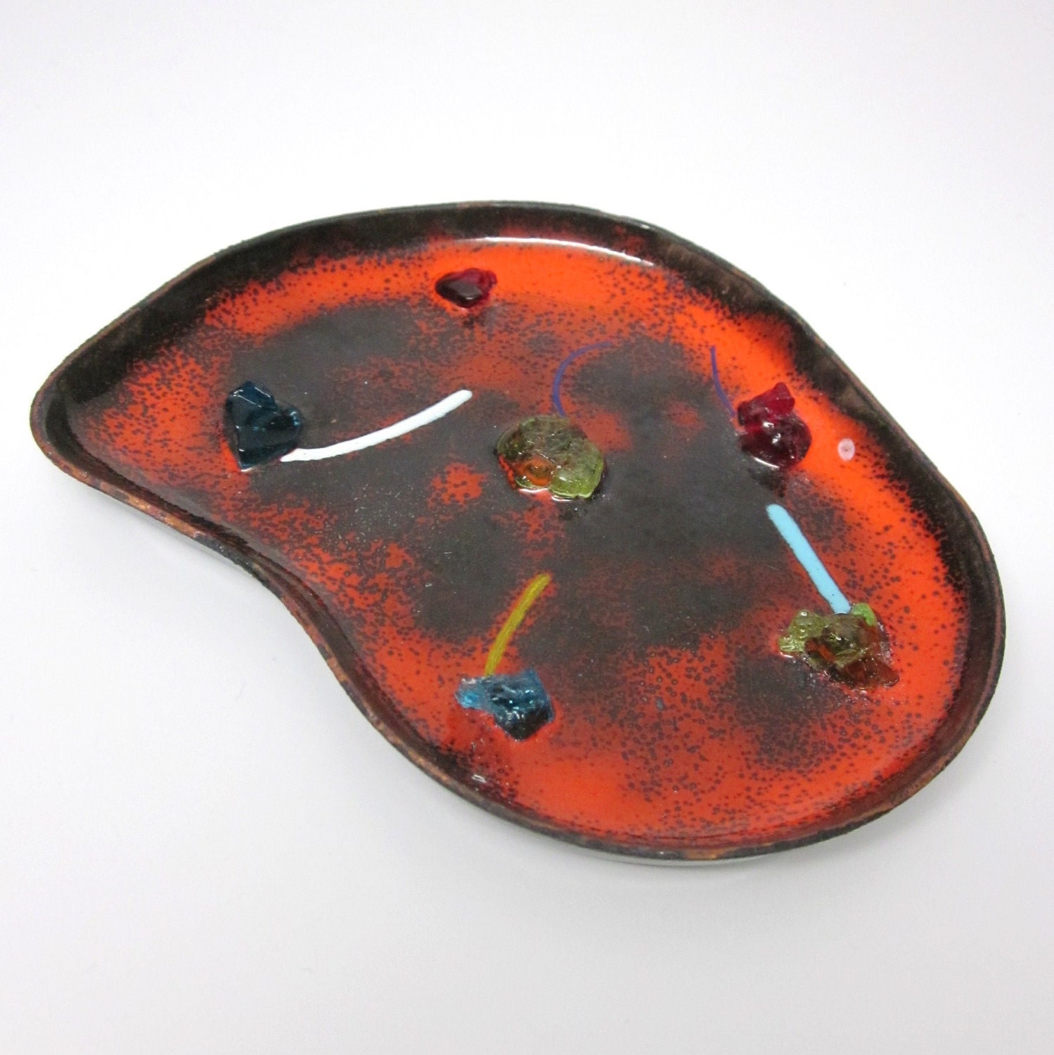 Freeform Mid Century Enamel Pin Dish - 50's / 60's