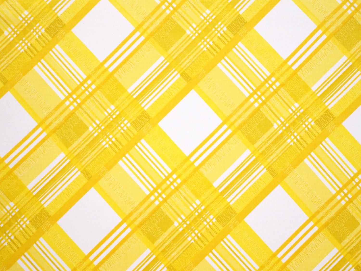 Yellow Plaid Vintage Sheet - Fat Quarter (PY001)