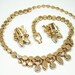 Vintage Necklace Earrings Eisenberg Ice Citrine Smoke Rhinestone Jewelry