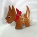 Antique Brooch Scottish Terrier Scottie Dog Carved Wood Hand Painted Jewelry