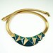 Vintage Trifari Necklace Teal Blue Enamel Modernist Jewelry