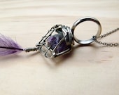 Gypsy Amethyst// Sterling silver metalwork necklace - silver and purple - NOUMENONessence Gypsy Amethyst// Sterling silver metalwork necklace - silver and purple - NOUMENONessence