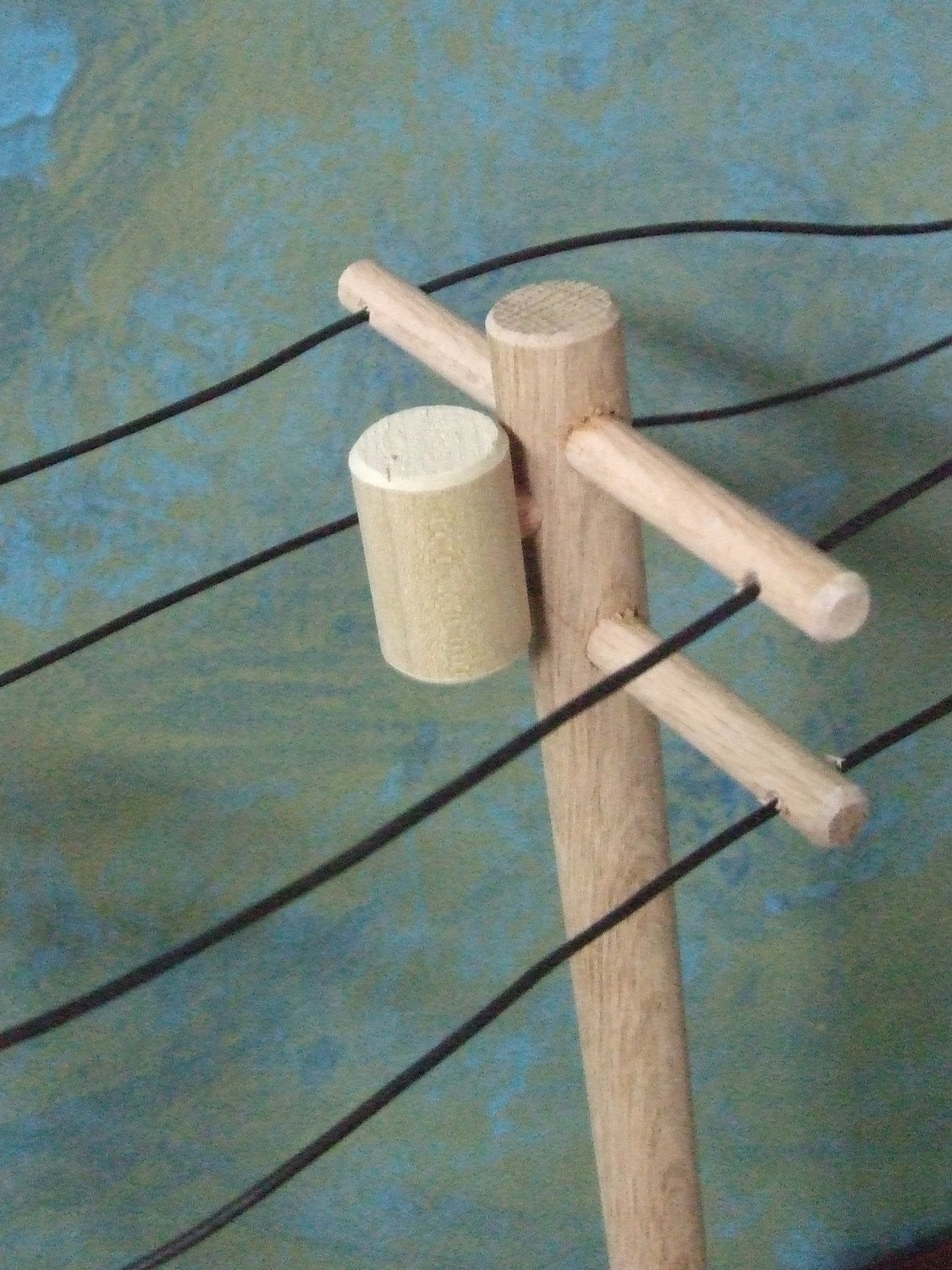 Wooden Toy High Voltage Power-line Pole 5 piece set