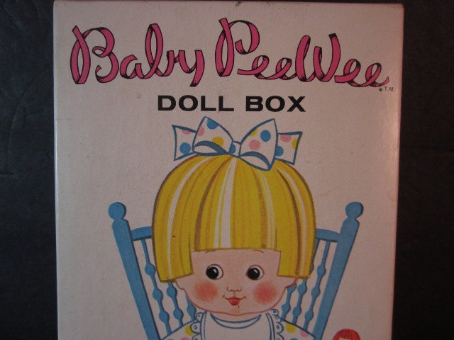 vintage 1968 whitman uneeda doll co. baby peewee, 4 paper dolls w/clothes