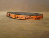 Keep Calm and Carry On Skinny Adjustable Leather Bracelet