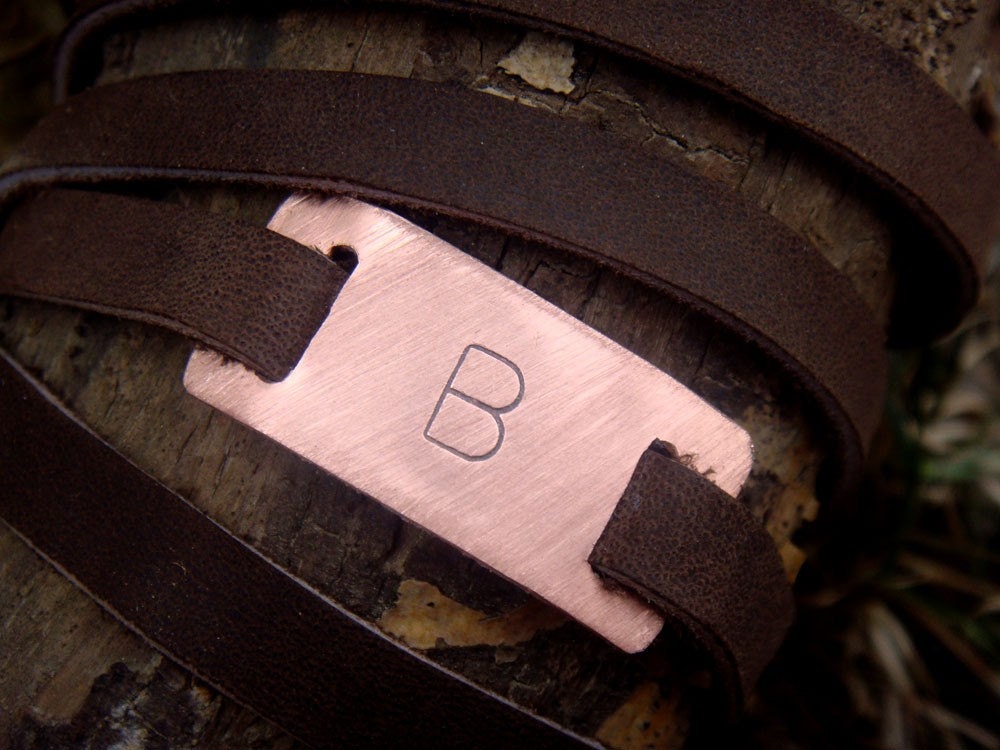 Custom Monogram Adjustable Ultra Long Leather Wrap Bracelet
