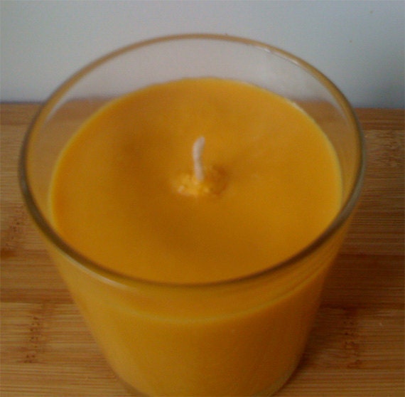 HOT ORANGE DANISH Organic Soy candle in tumbler/jar - 50hr burn