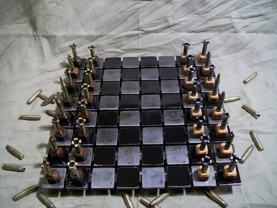 Steel and Bullet Chess Set .223 Caliber