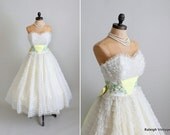 Vintage 1950s Dress : 50s Prom Wedding Dress