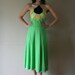 reserved 70s Flower Child Sundress Open Back Sunflower Dress Line Green Black Two Tonen Yellow Size Small-Medium sm med md (0-2-4-6)