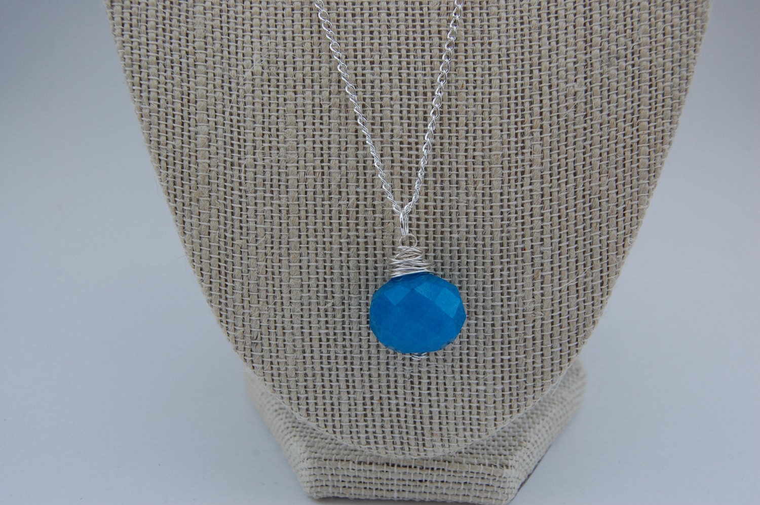 Blue Qualtz with Silver Necklace Jewelry