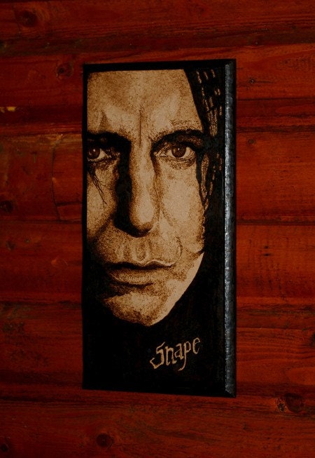 Harry Potter art - Severus Snape woodburned home decoration