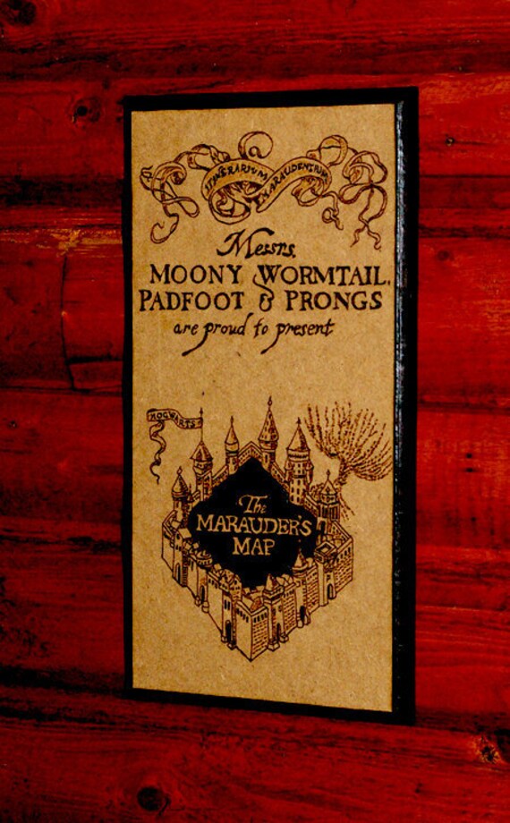 Harry Potter art - Marauder's Map woodburned home decoration
