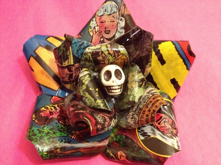 Horror Comic Book Rose with Skull Fascinator