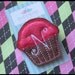 Felt Hair Clip Custom Boutique Monogram Chocolate with Hot Pink Icing Jeweled Birthday Cupcake NO SLIP Hair Clip (you pick number or letter)