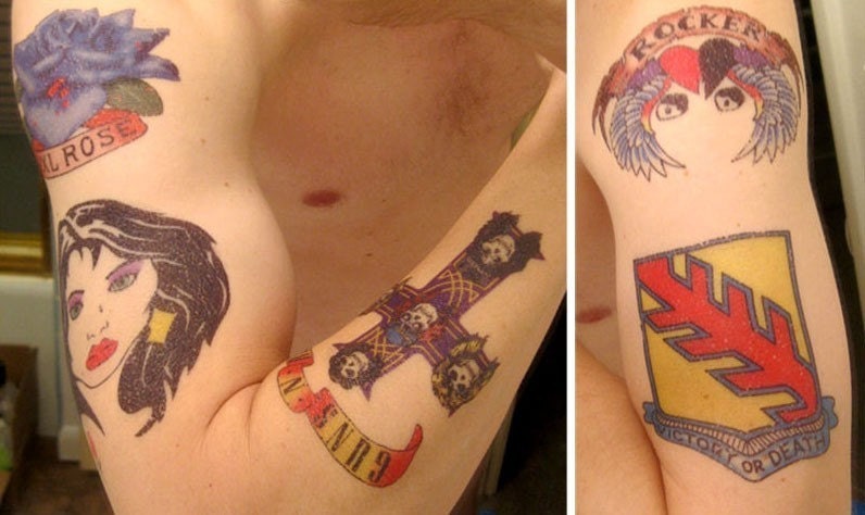 AXL ROSE inspired temporary TATTOOS handmade Guns n' Roses