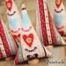 SALE - Vintage Valentine Tiny Forest Decoration - plush toy tiny forest of 5 fabric trees
