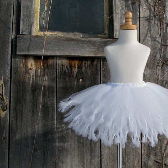 Snow Angel Tutu - all white, white wedding - Pure and Knotty Collection by Whimsy Pie - tutus for children, Made to Order