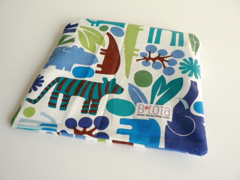 Snack & Sandwich Bag - Zoo Pool in Blue, Green and Brown on White