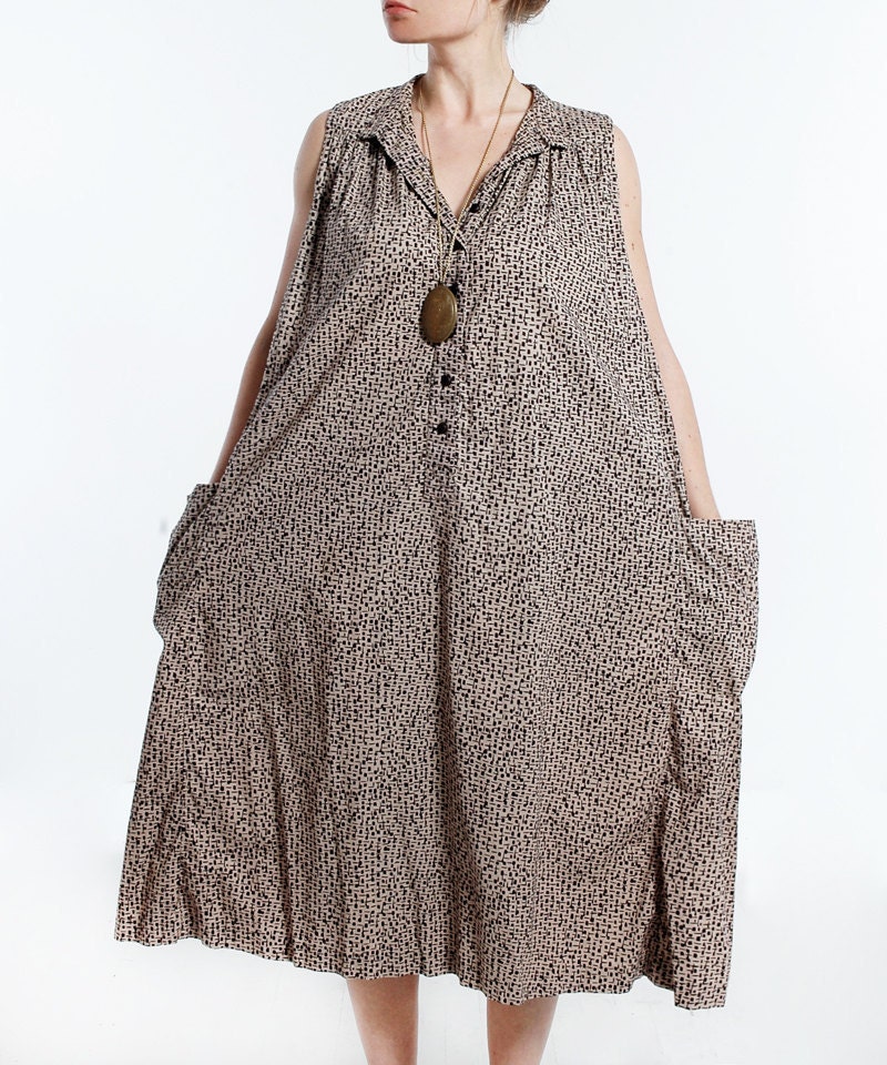 Vintage 80s Oversized COUNTRY CHIC Cotton Maxi DRESS