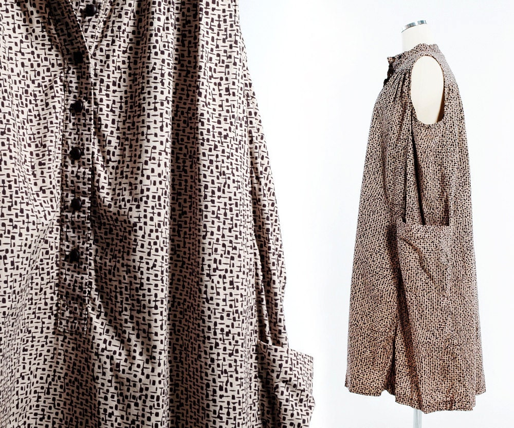 Vintage 80s Oversized COUNTRY CHIC Cotton Maxi DRESS