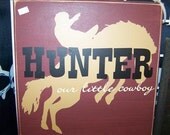Personalized Western sign for boys Bucking Horse