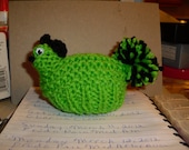 Easter Chicken Egg Cosy - Hand Knitted Bright Green