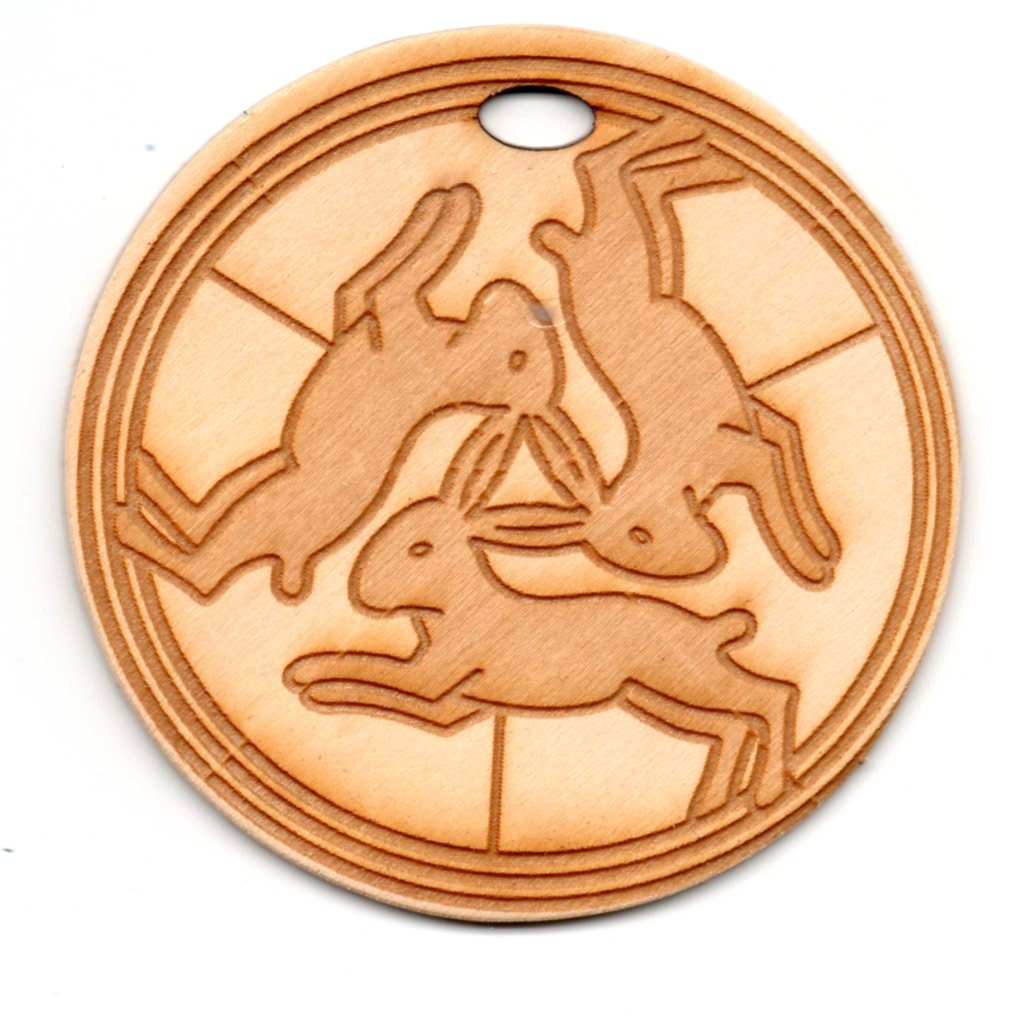 Easter, Rabbit, Bunny Ornament or Wall Hanging Custom Engraved ,  CRAFT SPECIAL Wood, 3 inches round,  HANDMADE