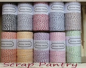 SALE- Shipping 1.99- Divine Twine Baker's Twine Sampler Mix 100 total yards- Black, Grey, Red, Blue, Brown, Orange, Yellow, Purple plus more