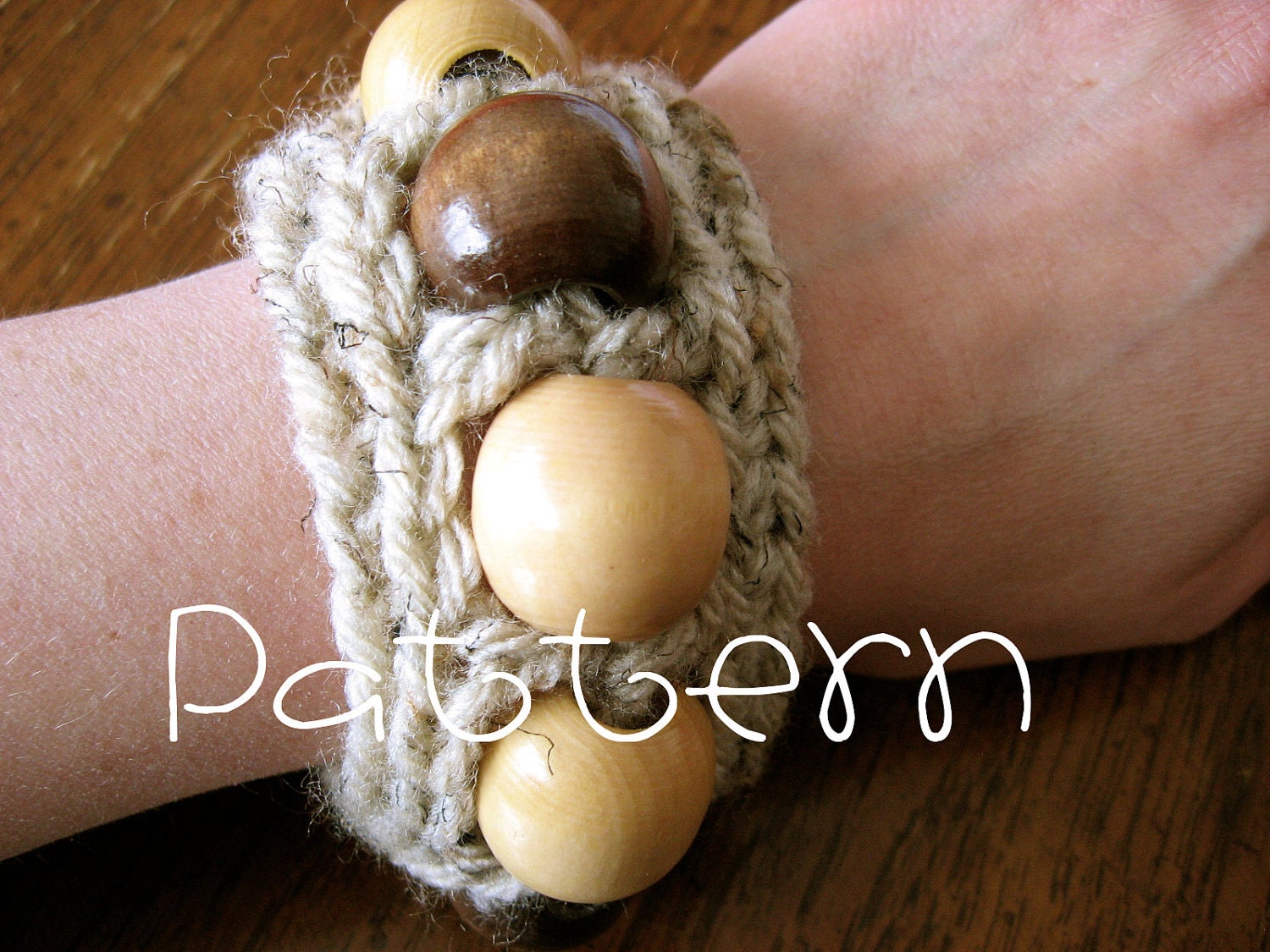 PATTERN- PDF- Chunky Beaded Wrist Cuff- Crochet