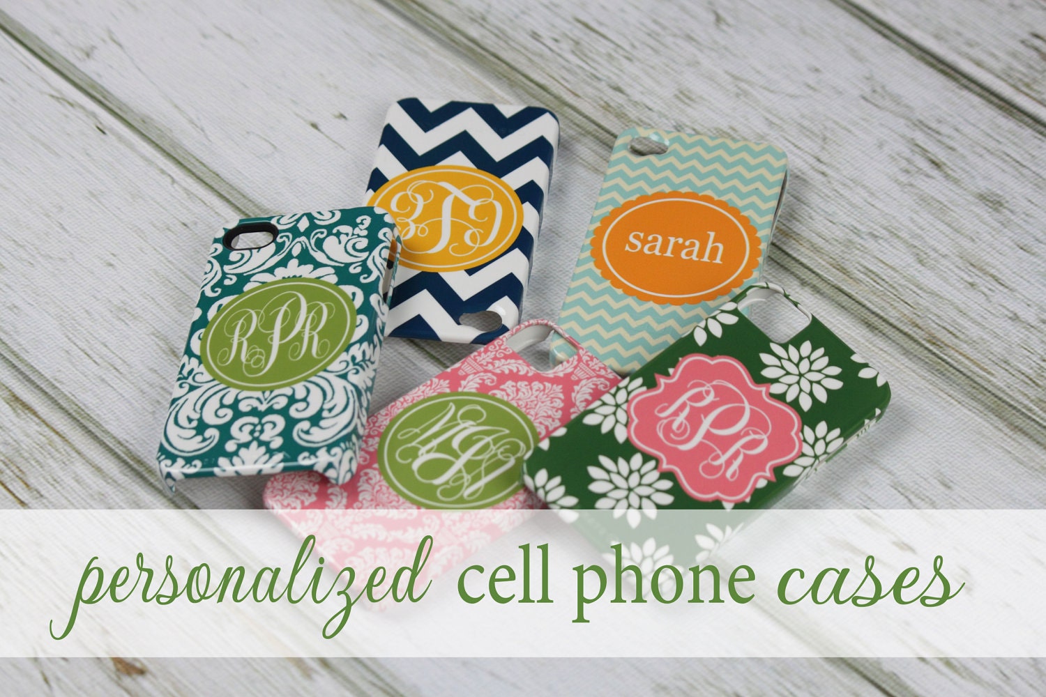 Personalized Monogram Cell Phone Cases NEW PATTERNS - iphone 5, iphone 4/4s, 3g, ipod, Samsung