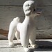 Vintage Sonsco porcelain poodle figurine, statue, white, hand painted details, 1950s, Japan, dog, puppy