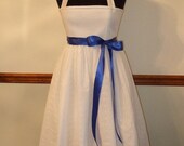 Sample SALE- 25" waist White Eyelet Corset Summer Dress -Steel boned