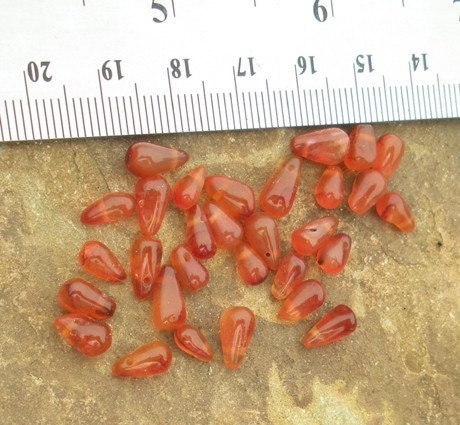 Fiery Carnelian Agate Tiny Smooth Briolettes
