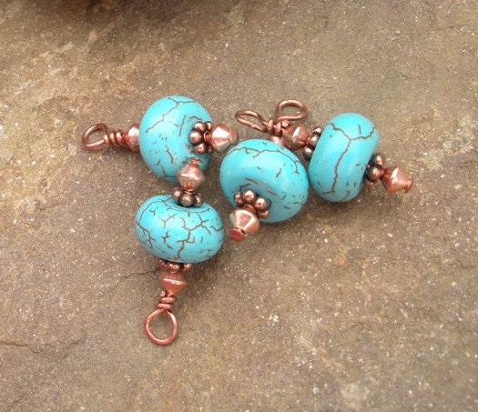 RESERVED for tgcdesigns ... Turquoise Copper Drops by theMrs.