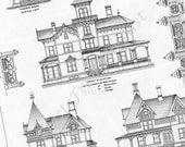 Vintage Architecture Print, Pl 21-22  Italian Villa, Perfect for Framing, Victorian Architecture, House, Home, Detailed