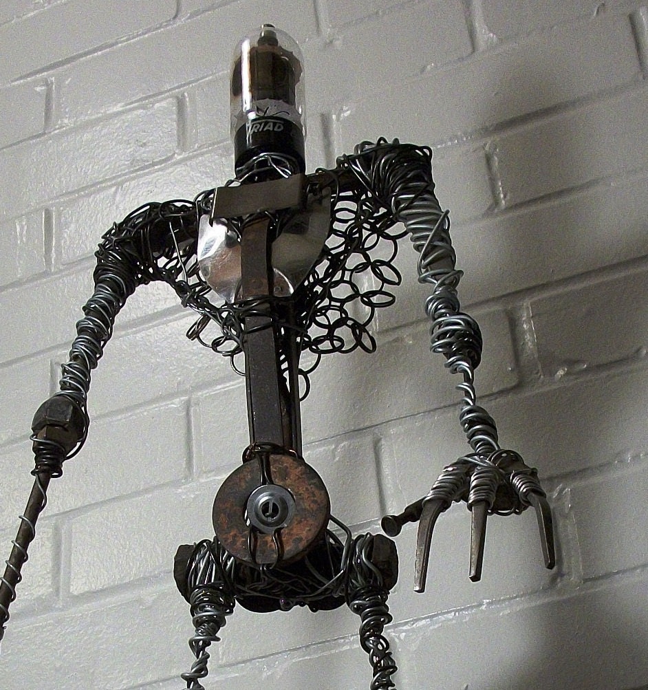 TRIAD - 27" Assemblage / Found Object  Robot