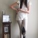 Horse riding leggings - bohemian prairie style, light brown cotton spandex - medium