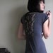 Ill-advised Rendezvous - Steel gray cutout lace shirt ruffle sleeve - small medium large