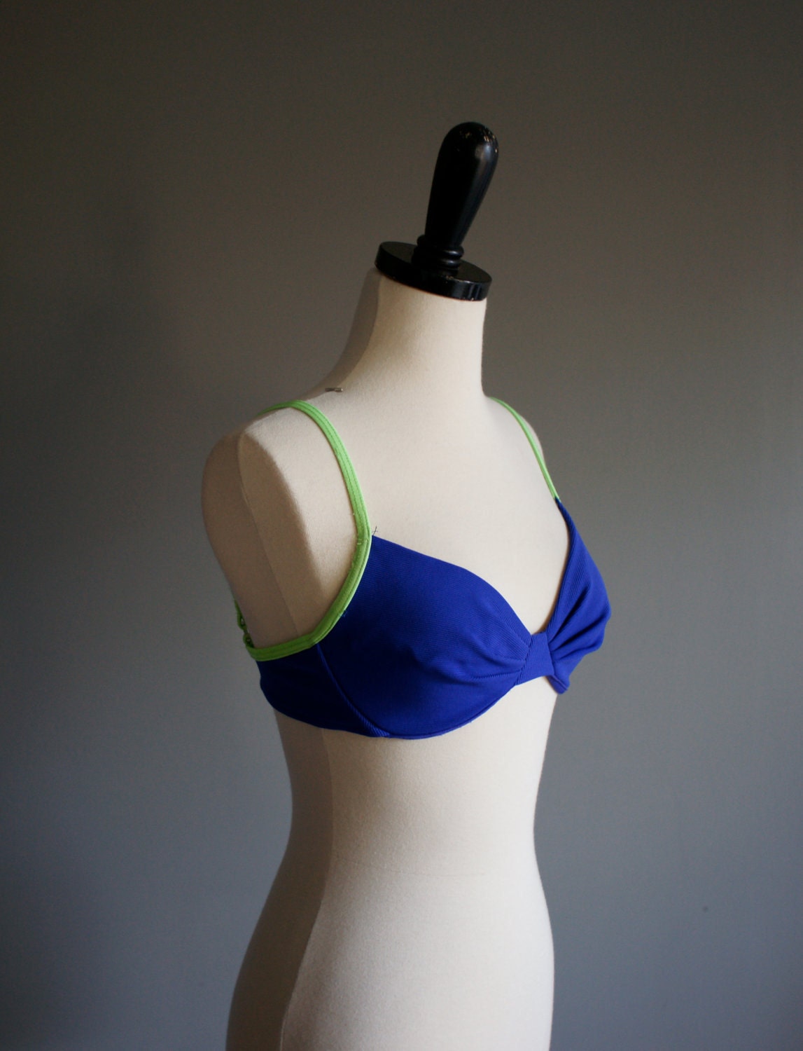 vintage 80s NEON purple punch lime green bikini BRA top