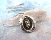 Sacré Coeur Wax Seal Necklace. Sacred Heart from Antique Intaglio. Fine Silver Wax Seal Jewelry