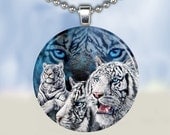 White Tigers - Glass Tile Pendant (WTA2)
